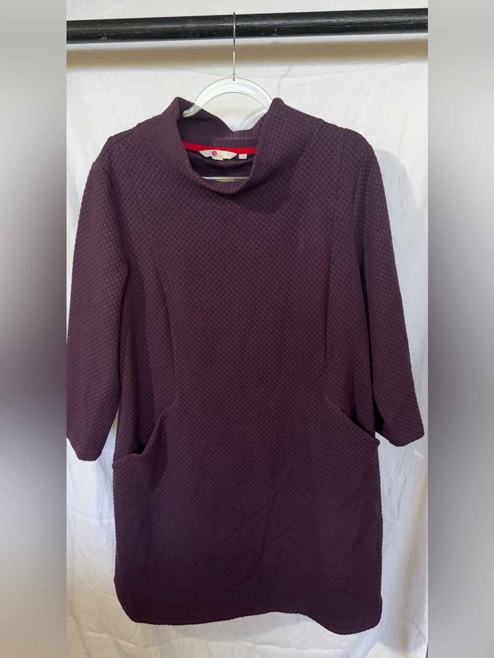 Boden Plum Cowl Neck Sweater Tunic Dress